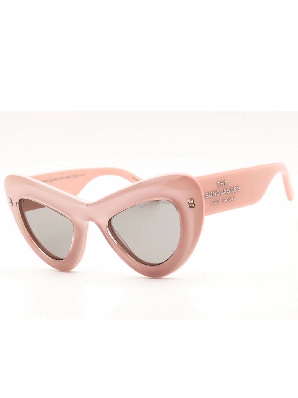 New Marc Jacobs MARC798/S 03DVIR Crystal Blush Pink Cat Eye Sunglasses Authentic